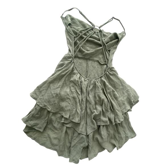 Princess Polly Jude Jade Cowl Neck Strappy Back Flowy Romper Size 4 - Picture 4 of 7